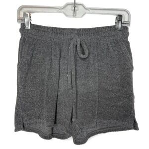 DONNI. Gray Terry Knit Lounge Shorts Button Front Drawstring Women's Size S Cozy